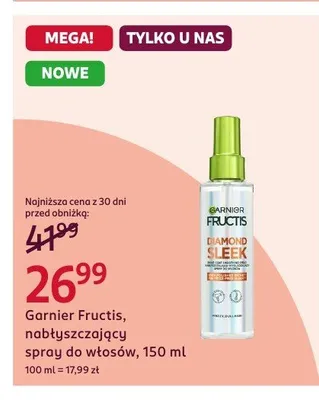 Garnier Fructis Diamond Sleek nabłyszczający spray do włosów promocja w Rossmann