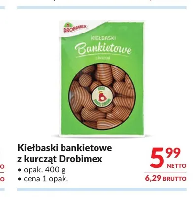 Kiełbaski bankietowe z kurcząt Drobimex promocja w Makro