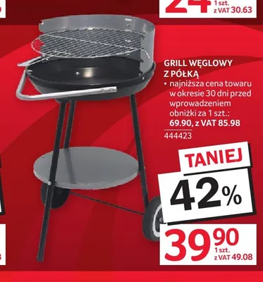Grill węglowy z półką promocja w Selgros