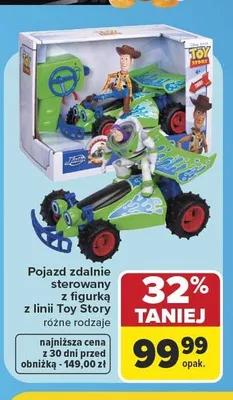 Pojazd zdalnie sterowany z figurką Toy Story promocja w Carrefour