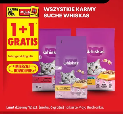 Sucha karma dla kota Whiskas Sterile z drobiem promocja w Biedronka