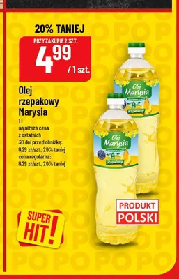 Olej rzepakowy Marysia promocja w POLOmarket