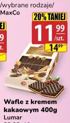 Wafle z kremem kakaowym Lumar promocja w API Market