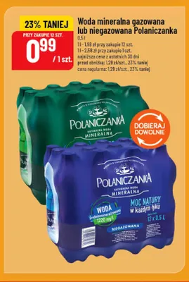 Woda mineralna gazowana Polaniczanka promocja w POLOmarket