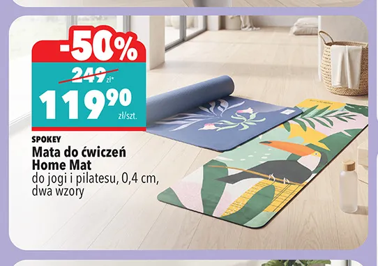 Mata do ćwiczeń Home Mat do jogi i pilatesu Spokey promocja w Biedronka