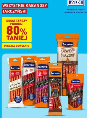 Kabanosy Exclusive Wieprzowe Tarczyński promocja w Aldi