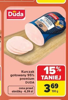 Kurczak gotowany 95% premium Duda promocja w Carrefour Market