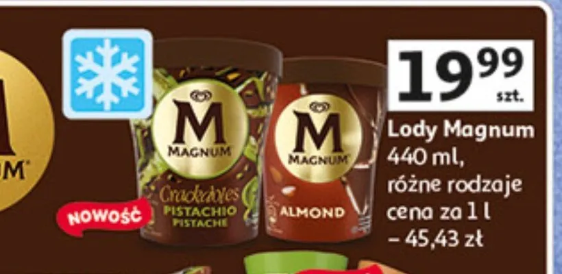 Lody Magnum, różne rodzaje promocja w Auchan