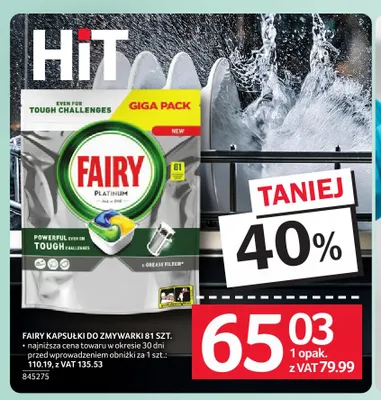 Kapsułki do zmywarki Fairy promocja w Selgros