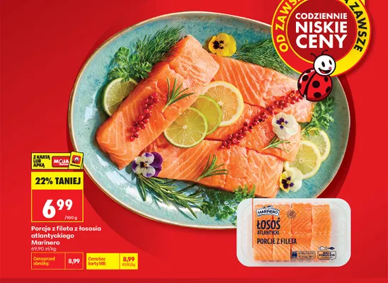 Porcje z fileta z łososia atlantyckiego Marinero promocja w Biedronka
