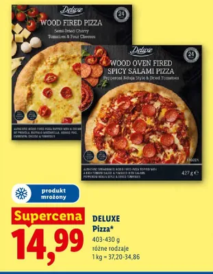 Pizza mrożona Wood Fired Semi-Dried Cherry Tomatoes & Four Cheeses Deluxe promocja w Lidl