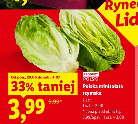 Minisałata rzymska polska promocja w Lidl