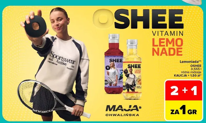 Lemoniada Oshee Vitamin Lemonade Elderberry Blackcurrant promocja w Carrefour Market
