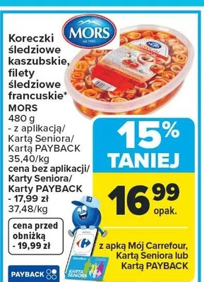 Koreczki śledziowe kaszubskie, filety śledziowe francuskie promocja w Carrefour Market