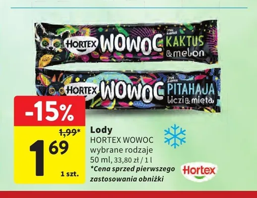 Lody Hortex Wowoc Kaktus & Melon promocja w Intermarche