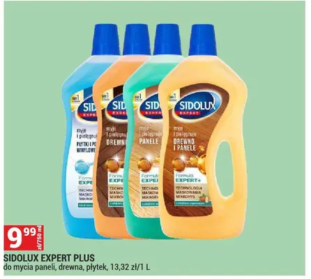 Środek do mycia paneli drewna i płytek Sidolux Expert Plus promocja w Merkury Market
