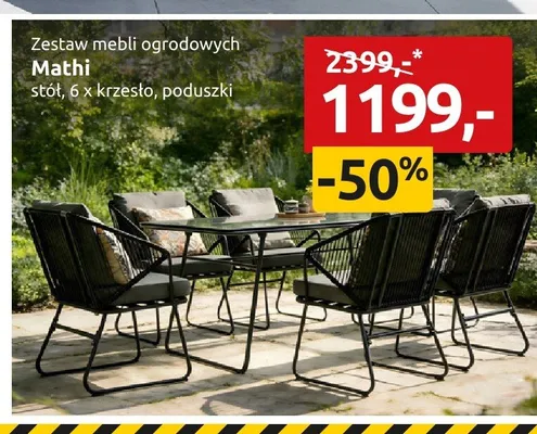 Zestaw mebli ogrodowych Mathi promocja w Black Red White