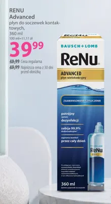 Płyn do soczewek kontaktowych ReNu Advanced promocja w Hebe