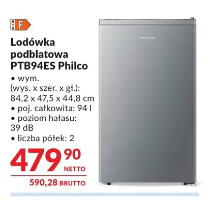 Lodówka podblatowa Philco PTB94ES promocja w Makro
