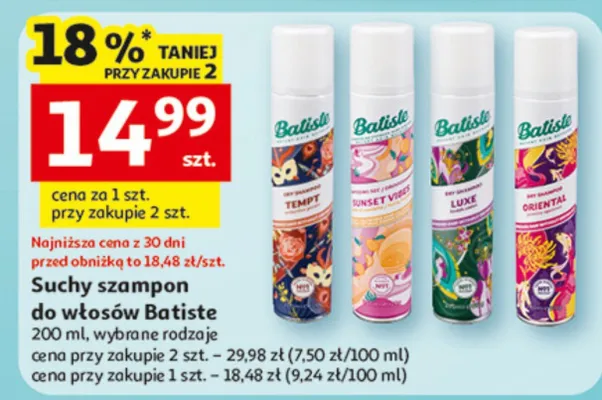 Suchy szampon do włosów Batiste promocja w Auchan
