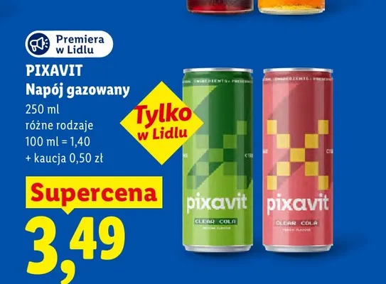 Napój gazowany Pixavit Clear Cola Lime Flavour promocja w Lidl