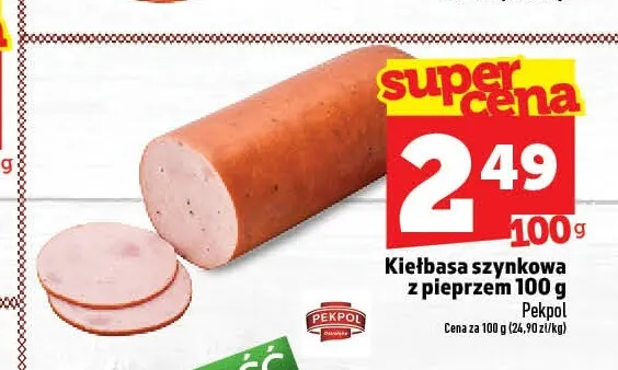 Kiełbasa szynkowa z pieprzem Pekpol promocja w TOPAZ