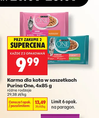 Karma dla kota w saszetkach Purina One 4-pak promocja w Biedronka