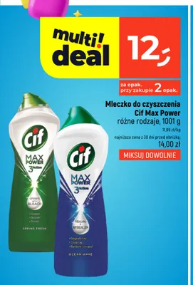 Mleczko do czyszczenia Cif Max Power Ocean Wave promocja w Dealz