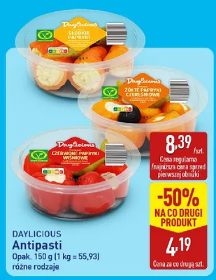 Antipasti czerwone papryki wiśniowe Daylicious promocja w Aldi