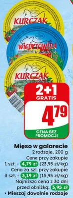 Mięso w galarecie 2 rodzaje promocja w Dino