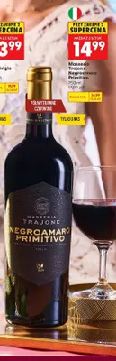 Wino czerwone półwytrawne Masseria Trajone Negroamaro Primitivo promocja w Biedronka