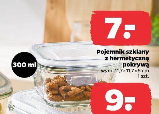 Pojemnik szklany z hermetyczną pokrywą Fresh 300 ml promocja w Netto