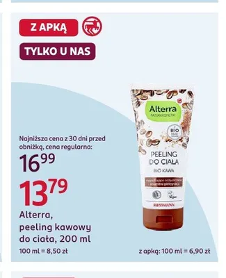 Peeling kawowy do ciała Alterra Bio Kawa promocja w Rossmann