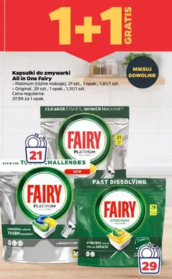 Kapsułki do zmywarki All in One Fairy Platinum, Original promocja w Netto