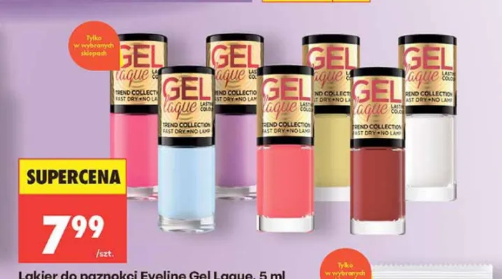 Lakier do paznokci Eveline Gel Laque promocja w Biedronka