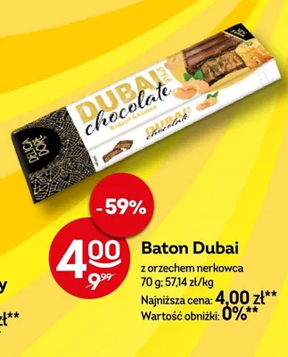 Baton Dubai z orzechem nerkowca Delica Dore promocja w Żabka