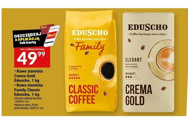 Kawa ziarnista Eduscho Crema Gold promocja w Twój Market