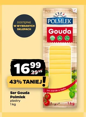 Ser gouda w plastrach Polmlek promocja w Netto