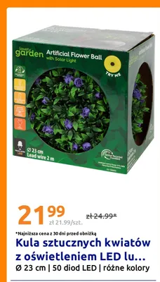 Kula sztucznych kwiatów z oświetleniem LED Lovely Garden promocja w Action