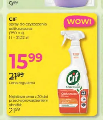 Spray do czyszczenia odtłuszczacz Cif promocja w Drogerie Jawa