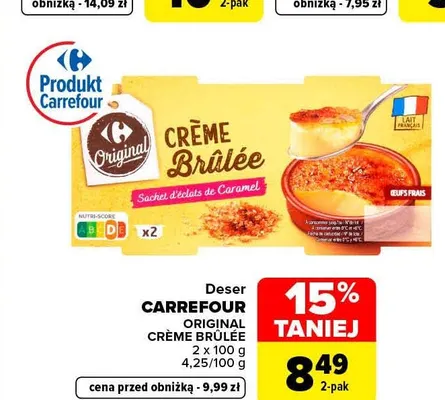 Deser Carrefour Original Crème Brûlée 2-pak promocja w Carrefour