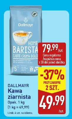 Kawa ziarnista Dallmayr Home Barista Caffe Crema Dolce promocja w Aldi