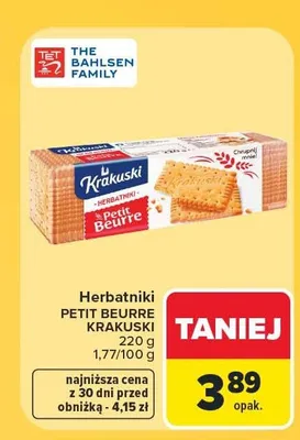Herbatniki Petit Beurre Krakuski promocja w Carrefour