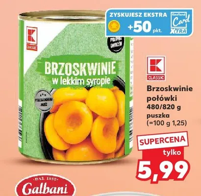 Brzoskwinie połówki w lekkim syropie K-Classic promocja w Kaufland
