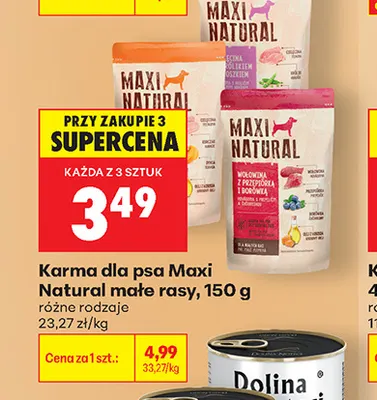 Karma dla psa Maxi Natural małe rasy promocja w Biedronka