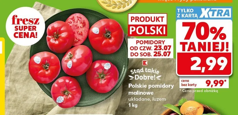 Pomidory malinowe polskie układane luzem promocja w Kaufland