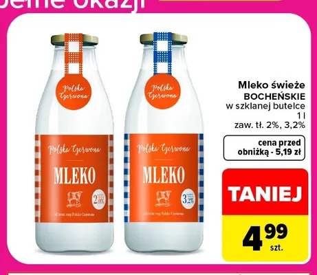 Mleko świeże Bocheńskie 2% promocja w Carrefour
