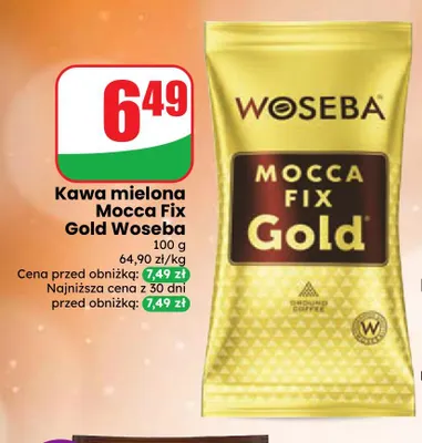 Kawa mielona Mocca Fix Gold Woseba promocja w Dino