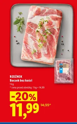 Boczek bez kości Rzeźnik promocja w Lidl