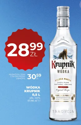 Wódka Krupnik 40% promocja w Duży Ben